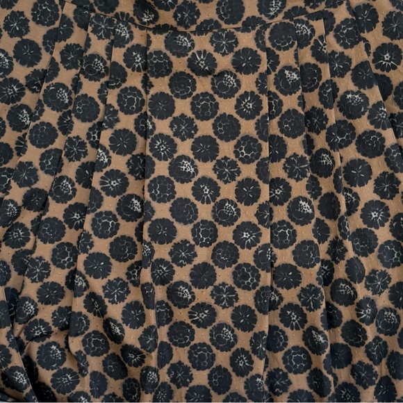 DRIES VAN NOTEN Pleated A-Line Midi Skirt Black Brown US Size 4 - Picture 4 of 6